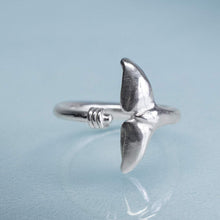 Load image into Gallery viewer, Sea Tail Adjustable Ring - Whale Fluke Band by hkm jewelry