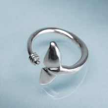 Load image into Gallery viewer, Sea Tail Adjustable Ring - Dolphin Fluke Band by hkm jewelry