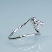 Load image into Gallery viewer, Whelk Wave Ring - Silver Seashell Swirl Band
