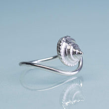 Load image into Gallery viewer, Whelk Wave Ring - Silver Seashell Swirl Band