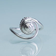 Load image into Gallery viewer, Whelk Wave Ring - Silver Seashell Swirl Band