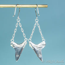 Load image into Gallery viewer, Mako Shark Tooth Dangle Earrings - Triangle Teeth Chain Drops