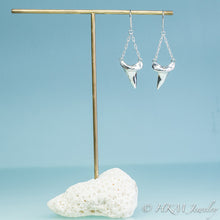 Load image into Gallery viewer, Mako Shark Tooth Dangle Earrings - Triangle Teeth Chain Drops