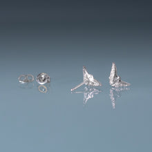 Load image into Gallery viewer, Sand Dollar Dove Studs - Cast Silver Peace Earrings