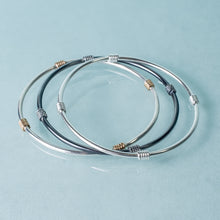 Load image into Gallery viewer, Life saver bangle set by hkm jewelry in silver, and gold