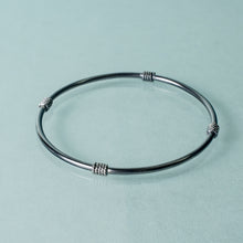 Load image into Gallery viewer, oxidized silver Life saver bangle by hkm jewelry