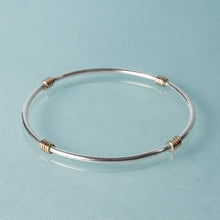 Load image into Gallery viewer, 14k gold and sterling Life Ring bangle by hkm jewelry