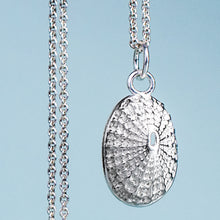 Load image into Gallery viewer, large polished silver keyhole limpet shell necklace