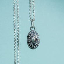 Load image into Gallery viewer, small oxidized silver keyhole limpet shell necklace