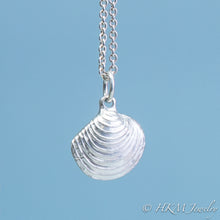 Load image into Gallery viewer, The Little Neck Clam Necklace is made from the molding and casting of a real "clam seed" in solid recycled silver by HKM Jewelry Large size