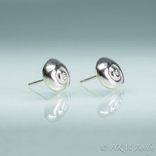 Load image into Gallery viewer, moon snail stud earrings in silver by hkm jewelry