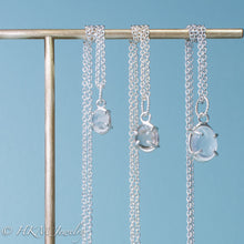Load image into Gallery viewer, sterling silver prong set tumble polished cape may diamond necklaces by HKM Jewelry