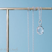 Load image into Gallery viewer, close up view of the large prong set tumble polished cape may diamond necklaces by HKM Jewelry
