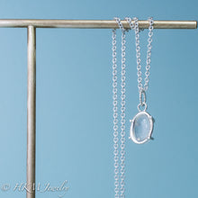 Load image into Gallery viewer, close up back side view of the large prong set tumble polished cape may diamond necklaces by HKM Jewelry