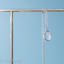 Load image into Gallery viewer, back view of the prong set tumble polished cape may diamond necklace by HKM Jewelry