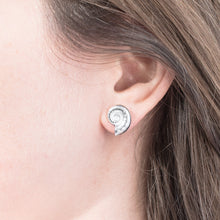 Load image into Gallery viewer, Ram's Horn Squid Shell Stud Earrings - Sterling Nautilus Swirl Studs