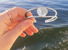 Load image into Gallery viewer, cast silver bay scallop shell and lifesaver ring over the water by hkm jewelry hali maclaren