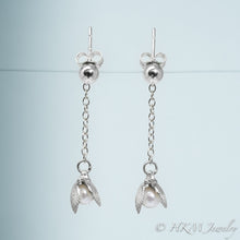 Load image into Gallery viewer, The Mini Scallop Pearl Drop Stud Earrings by HKM JEWELRY