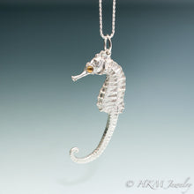 Load image into Gallery viewer, Cast Seahorse Necklace - With Birthstone Option