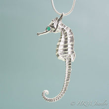 Load image into Gallery viewer, Cast Seahorse Necklace - With Birthstone Option