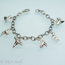 Load image into Gallery viewer, shark tooth bracelet with fossilized sharks teeth by hkm jewelry