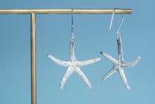 Load image into Gallery viewer, backview of silver starfish dangles by hkm jewelry