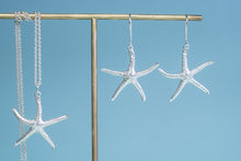 Load image into Gallery viewer, close-up of matching silver sea star set by hkmjewelry