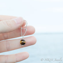 Load image into Gallery viewer, Sterling Silver Swivel Hook Earrings by Hali MacLaren of HKM Jewelry with Tiger's Eye Beads
