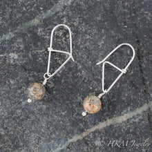 Load image into Gallery viewer, Sterling Silver Swivel Hook Earrings by Hali MacLaren of HKM Jewelry with Botswana Agate Beads