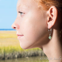 Load image into Gallery viewer, Sterling Silver Swivel Hook Earrings by Hali MacLaren of HKM Jewelry with Green Aventurine Beads on Model