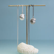 Load image into Gallery viewer, Channeled Whelk Top Necklace - Cast Silver Snail Shell Charm