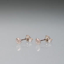 Load image into Gallery viewer, side view of the make a wish earrings, cast silver dandelion seed pad studs by hkm jewelry
