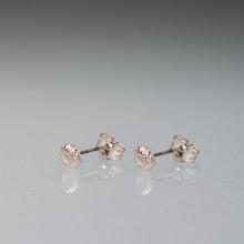 Load image into Gallery viewer, side view of the make a wish earrings, cast silver dandelion seed pad studs by hkm jewelry