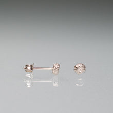 Load image into Gallery viewer, make a wish earrings, cast silver dandelion seed pad studs by hkm jewelry

