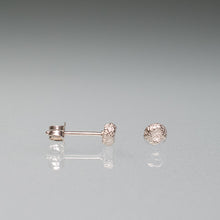 Load image into Gallery viewer, make a wish earrings, cast silver dandelion seed pad studs by hkm jewelry