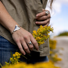 Load image into Gallery viewer, Great White Shark Tooth Cuff - Cast and Forged Silver Bracelet
