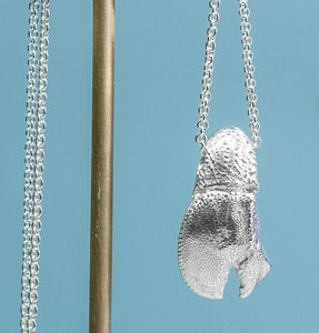 Hermit Crab Claw Necklace - Cast Silver Pincher Charm