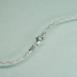 lobster clasp on 2mm anchor chain in sterling silver