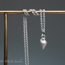 Load image into Gallery viewer, tritia trivittata - Threeline Mud Snail cast in silver by hkm jewelry
