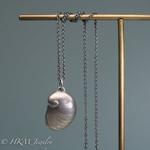 Baby's Ear Necklace in oxidized finish by hkm jewelry