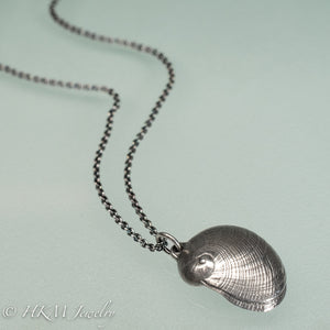 Baby's Ear Necklace in oxidized finish by hkm jewelry