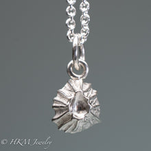 Load image into Gallery viewer, close up view of cast silver barnacle necklace in polished finish by hkm jewelry
