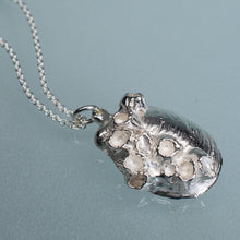 Load image into Gallery viewer, Cast Slipper Shell with Barnacles Necklace - (crepidula fornicata)
