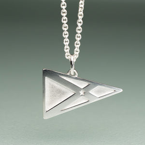 large yacht club of stone harbor burgee charm in sterling silver on cable chain by hkm jewelry