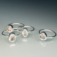 Load image into Gallery viewer, Tumble Polished Cape May Diamond Stacking Ring in Sterling Silver
