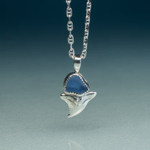 Load image into Gallery viewer, Cornflower Snaggletooth Sea Glass Talisman Necklace
