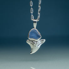 Load image into Gallery viewer, Cornflower Snaggletooth Sea Glass Talisman Necklace
