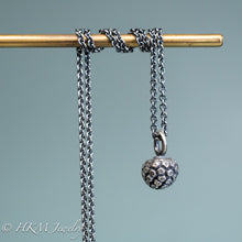 Load image into Gallery viewer, cast silver kousa dogwood fruit necklace byt hkm jewelry in oxidized finish
