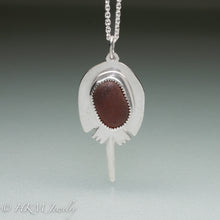 Load image into Gallery viewer, sea glass horseshoe crab necklace by hkm jewelry in sterling silver
