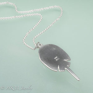 back of sea glass horseshoe crab necklace by hkm jewelry in sterling silver